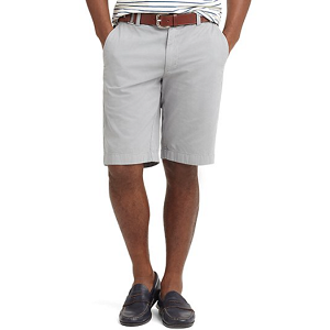 Garment-Dyed Plain-Front 11 Twill Bermuda Shorts - Light Grey